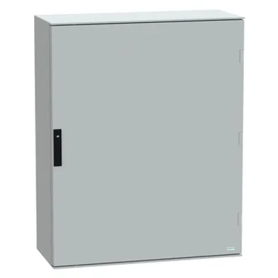 Wall mounted polyester enclosure, PanelSeT PLM, plain door, 1056x852x350mm, IP66, IK10, RAL 7035