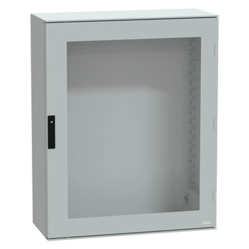 Wall mounted polyester enclosure, PanelSeT PLM, glazed door, 1056x852x350mm, IP66, IK08, RAL 7035 — photo 1 of 8