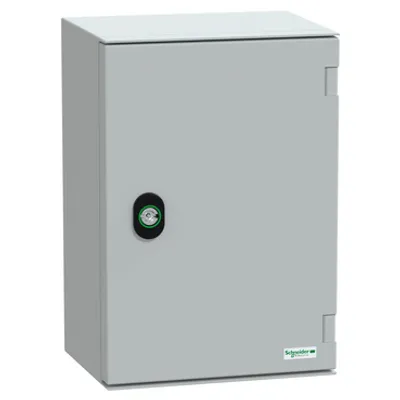 Wall mounted ABS + PC enclosure, PanelSeT PLM, plain door, 310x215x160mm, IP66, IK10, RAL 7035