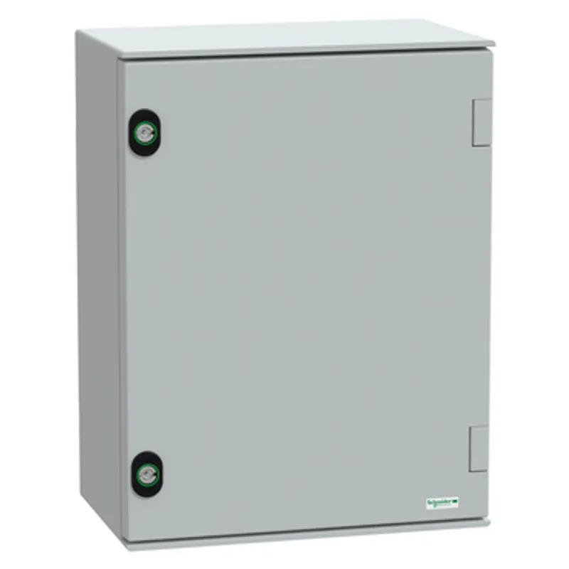 Wall mounted polyester enclosure, PanelSeT PLM, plain door, 430x330x200mm, IP66, IK10, RAL 7035 — photo 1 of 8