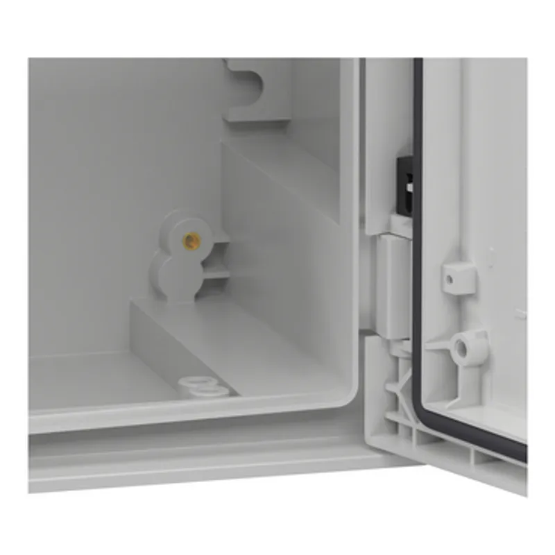 Wall mounted polyester enclosure, PanelSeT PLM, glazed door, with handle, 430x330x200mm, IP66, IK08, RAL 7035 — photo 3 of 5