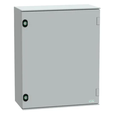 Wall mounted polyester enclosure, PanelSeT PLM, plain door, with metallic plate, 530x430x200mm, IP66, IK10, RAL 7035