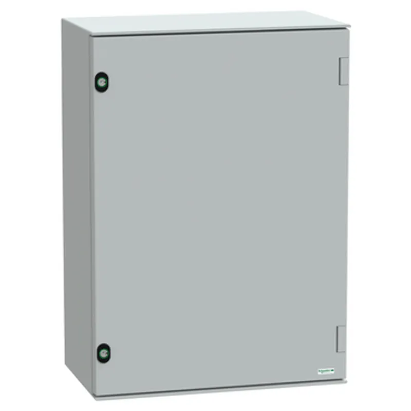 Wall mounted polyester enclosure, PanelSeT PLM, plain door, with bakelite plate, 747x536x300mm, IP66, IK10, RAL 7035 — photo 1 of 9