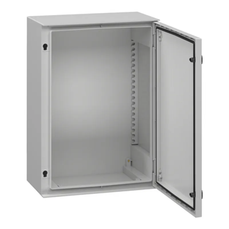 Wall mounted polyester enclosure, PanelSeT PLM, plain door, with bakelite plate, 747x536x300mm, IP66, IK10, RAL 7035 — photo 7 of 9