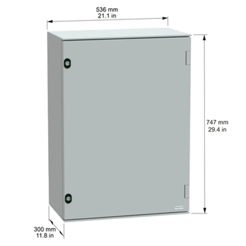 Wall mounted polyester enclosure, PanelSeT PLM, plain door, 747x536x300mm, IP66, IK10, RAL 7035 — photo 2 of 10