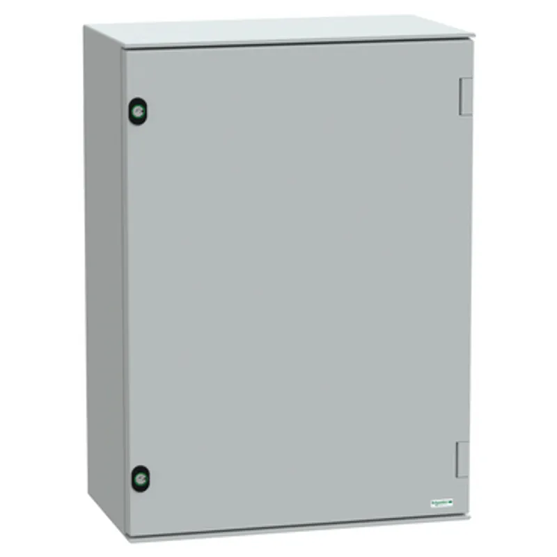 Wall mounted polyester enclosure, PanelSeT PLM, plain door, with metallic plate, 747x536x300mm, IP66, IK10, RAL 7035 — photo 1 of 9