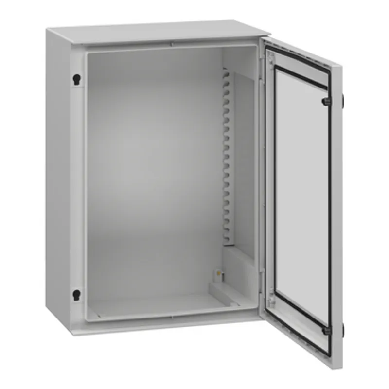 Wall mounted polyester enclosure, PanelSeT PLM, glazed door, 747x536x300mm, IP66, IK08, RAL 7035 — photo 3 of 11