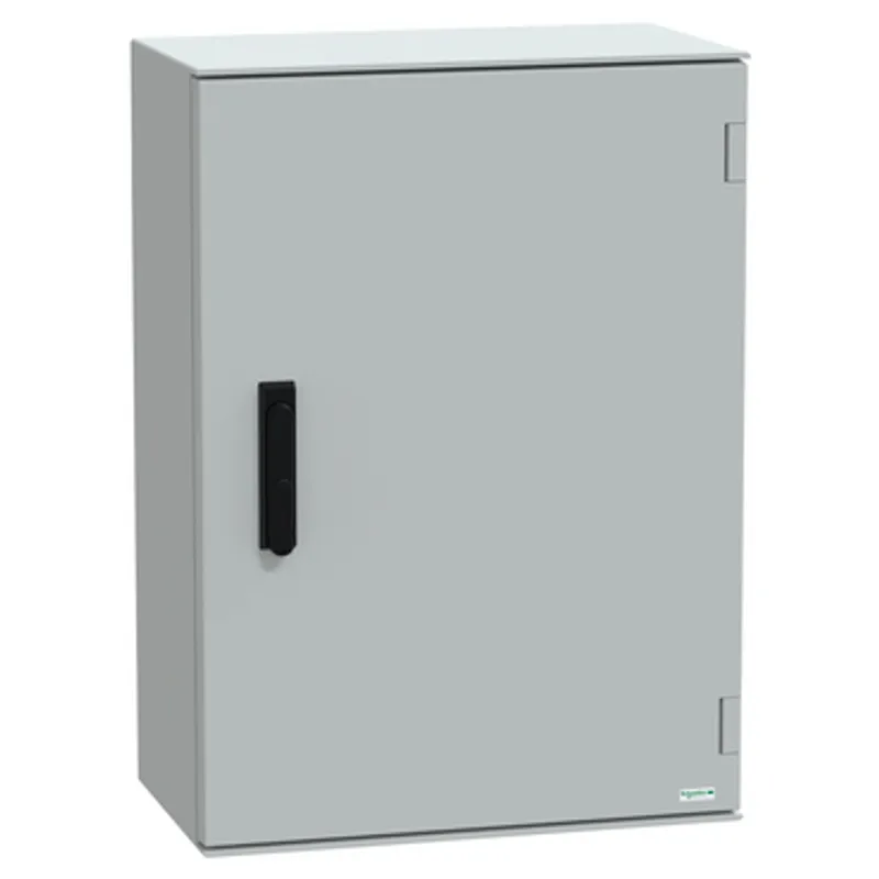 Wall mounted polyester enclosure, PanelSeT PLM, plain door, with handle, 747x536x300mm, IP66, IK10, RAL 7035 — photo 1 of 6