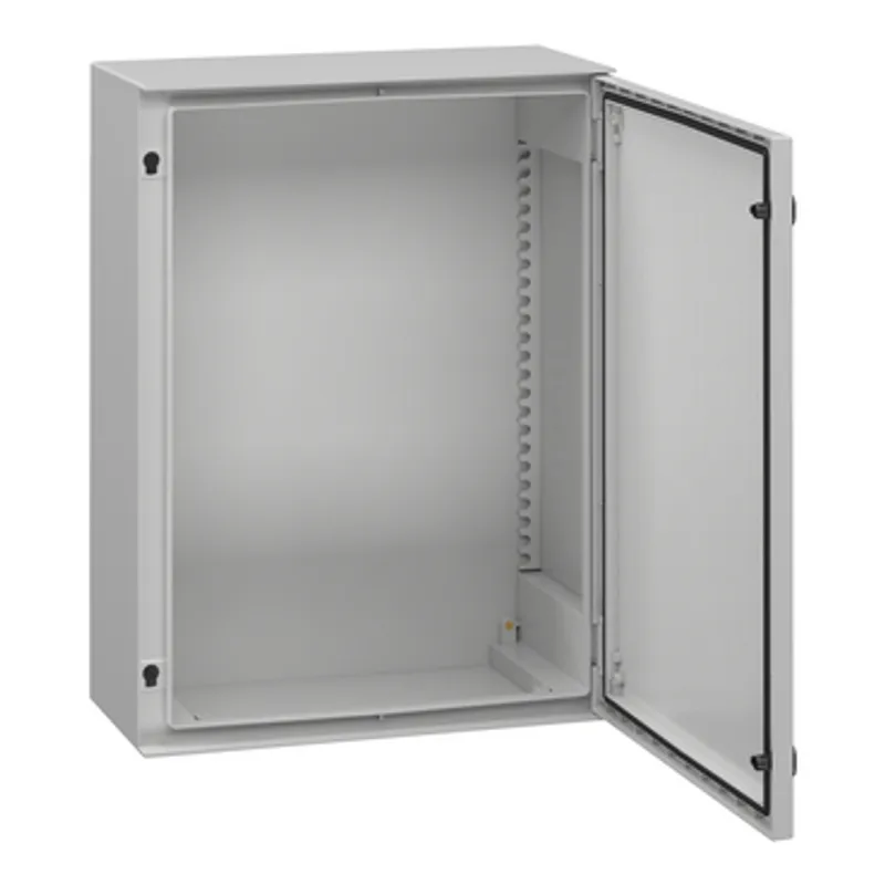 Wall mounted polyester enclosure, PanelSeT PLM, plain door, with bakelite plate, 847x636x300mm, IP66, IK10, RAL 7035 — photo 7 of 9