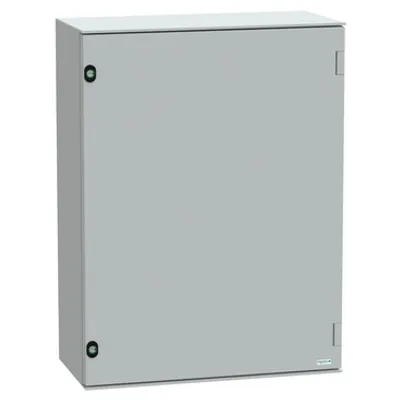 Wall mounted polyester enclosure, PanelSeT PLM, plain door, 847x636x300mm, IP66, IK10, RAL 7035