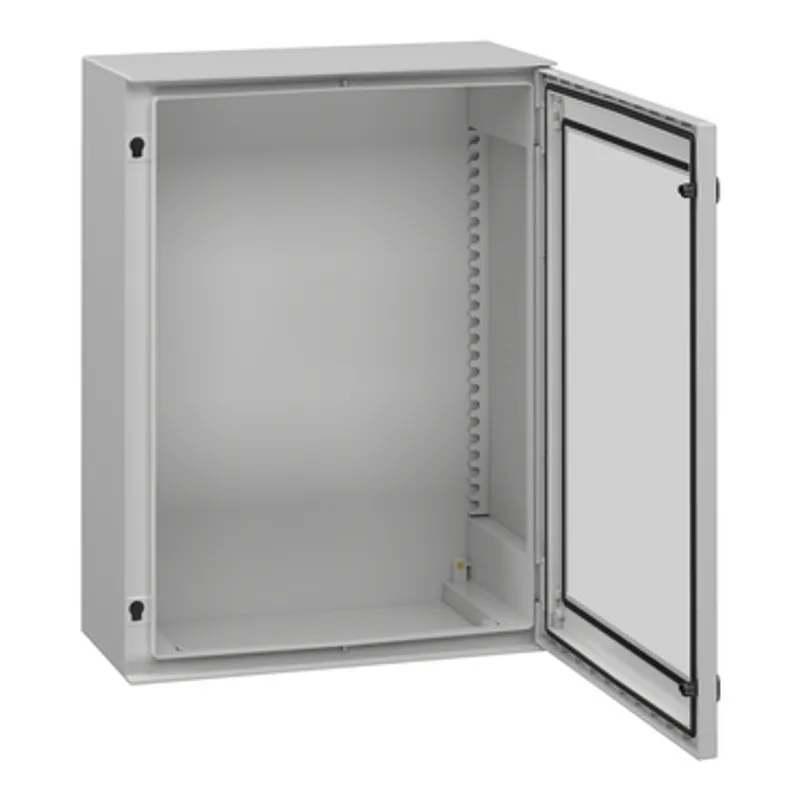Wall mounted polyester enclosure, PanelSeT PLM, glazed door, 847x636x300mm, IP66, IK08, RAL 7035 — photo 4 of 11