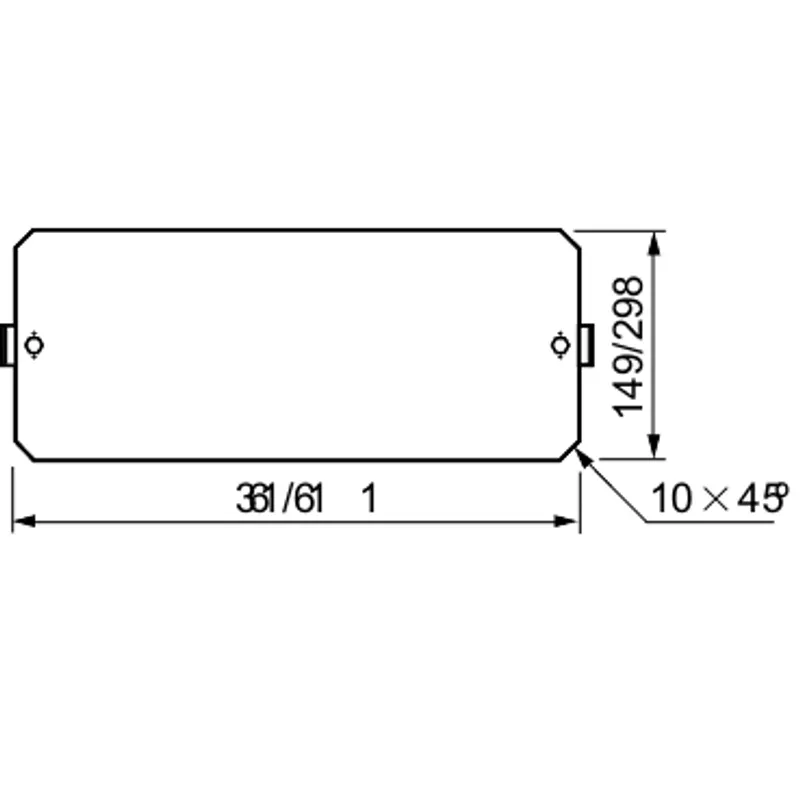 Mount plate galvanised steel for DLP height=1raw in PLAenclosure W750mm