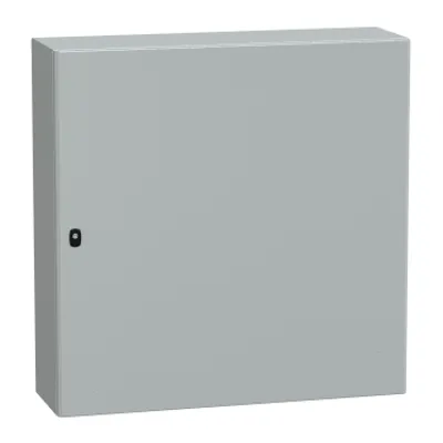 Wall mounted steel enclosure, PanelSeT S3D, plain door, without mounting plate, 1000x1000x300mm, IP66, IK10