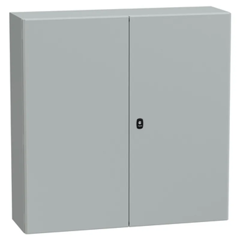 Wall mounted steel enclosure, PanelSeT S3D, double plain door, with mounting plate, 1000x1000x300mm, IP55, IK10 — photo 1 of 3