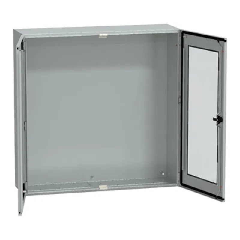 Wall mounted steel enclosure, PanelSeT S3D, double transparent door, without mounting plate, 1000x1000x300mm, IP55, IK08 — photo 3 of 4