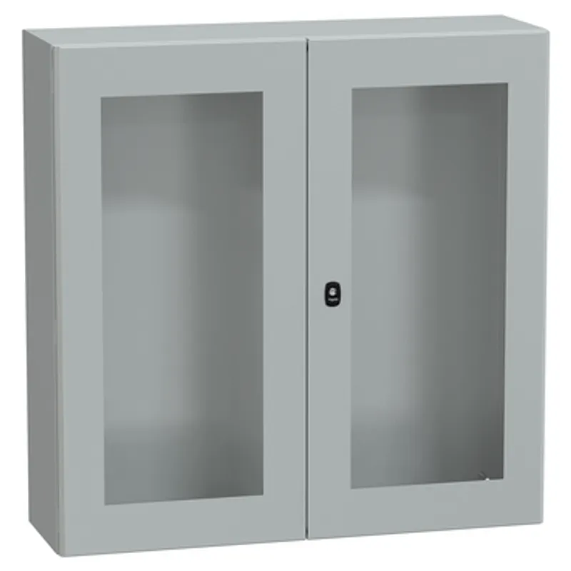 Wall mounted steel enclosure, PanelSeT S3D, double transparent door, without mounting plate, 1000x1000x300mm, IP55, IK08 — photo 1 of 4