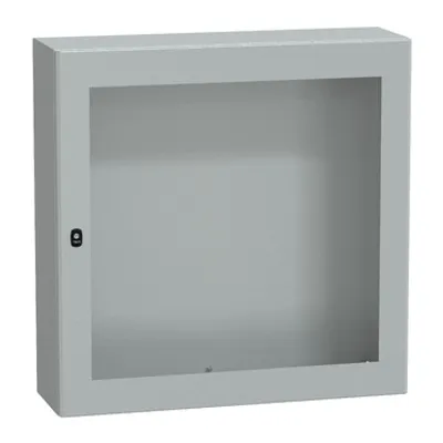 Wall mounted steel enclosure, PanelSeT S3D, transparent door, without mounting plate, 1000x1000x300mm, IP66, IK08