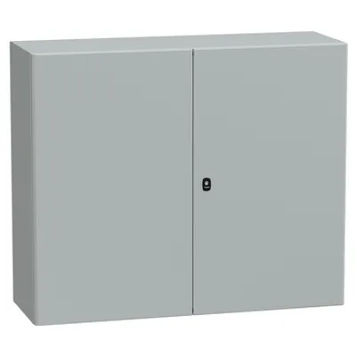Wall mounted steel enclosure, PanelSeT S3D, double plain door, without mounting plate, 1000x1200x400mm, IP55, IK10