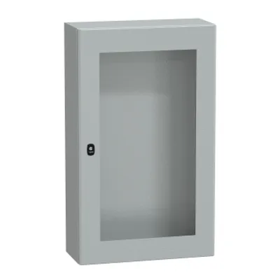 Wall mounted steel enclosure, PanelSeT S3D, transparent door, without mounting plate, 1000x600x250mm, IP66, IK08