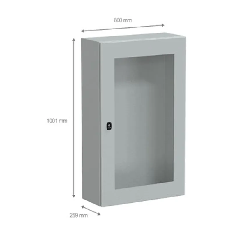 Wall mounted steel enclosure, PanelSeT S3D, transparent door, without mounting plate, 1000x600x250mm, IP66, IK08 — photo 2 of 4