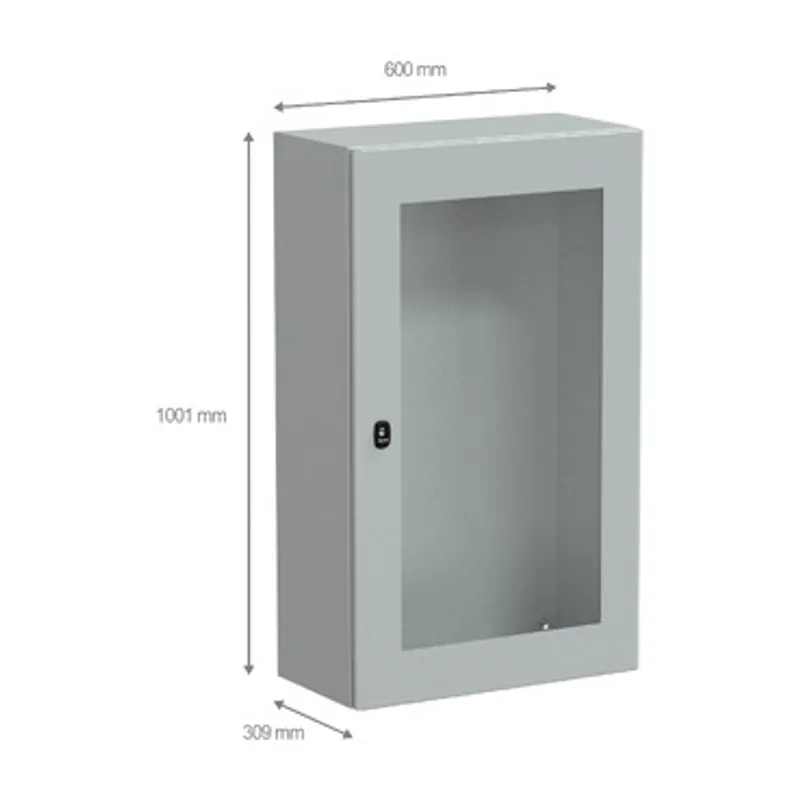 Wall mounted steel enclosure, PanelSeT S3D, transparent door, without mounting plate, 1000x600x300mm, IP66, IK08 — photo 2 of 4