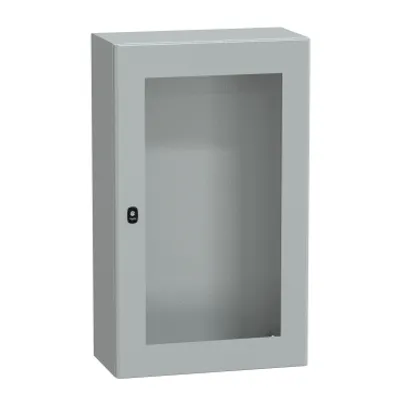 Wall mounted steel enclosure, PanelSeT S3D, transparent door, without mounting plate, 1000x600x300mm, IP66, IK08