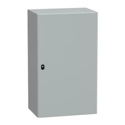 Wall mounted steel enclosure, PanelSeT S3D, plain door, with mounting plate, 1000x600x400mm, IP66, IK10