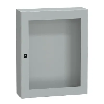 Wall mounted steel enclosure, PanelSeT S3D, transparent door, without mounting plate, 1000x800x250mm, IP66, IK08