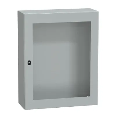 Wall mounted steel enclosure, PanelSeT S3D, transparent door, without mounting plate, 1000x800x300mm, IP66, IK08