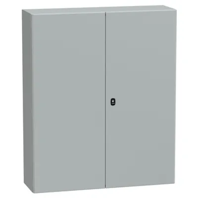 Wall mounted steel enclosure, PanelSeT S3D, double plain door, without mounting plate, 1200x1000x300mm, IP55, IK10