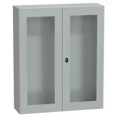 Wall mounted steel enclosure, PanelSeT S3D, double transparent door, without mounting plate, 1200x1000x300mm, IP55, IK08