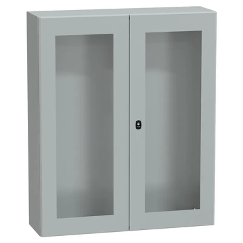 Wall mounted steel enclosure, PanelSeT S3D, double transparent door, without mounting plate, 1200x1000x300mm, IP55, IK08 — photo 1 of 4