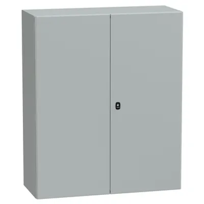 Wall mounted steel enclosure, PanelSeT S3D, double plain door, without mounting plate, 1200x1000x400mm, IP55, IK10