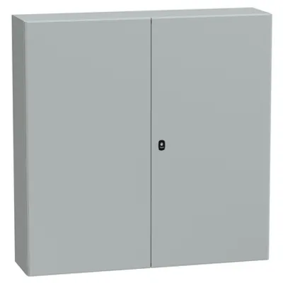 Wall mounted steel enclosure, PanelSeT S3D, double plain door, without mounting plate, 1200x1200x300mm, IP55, IK10