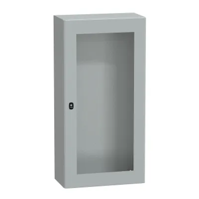 Wall mounted steel enclosure, PanelSeT S3D, transparent door, without mounting plate, 1200x600x300mm, IP66, IK08