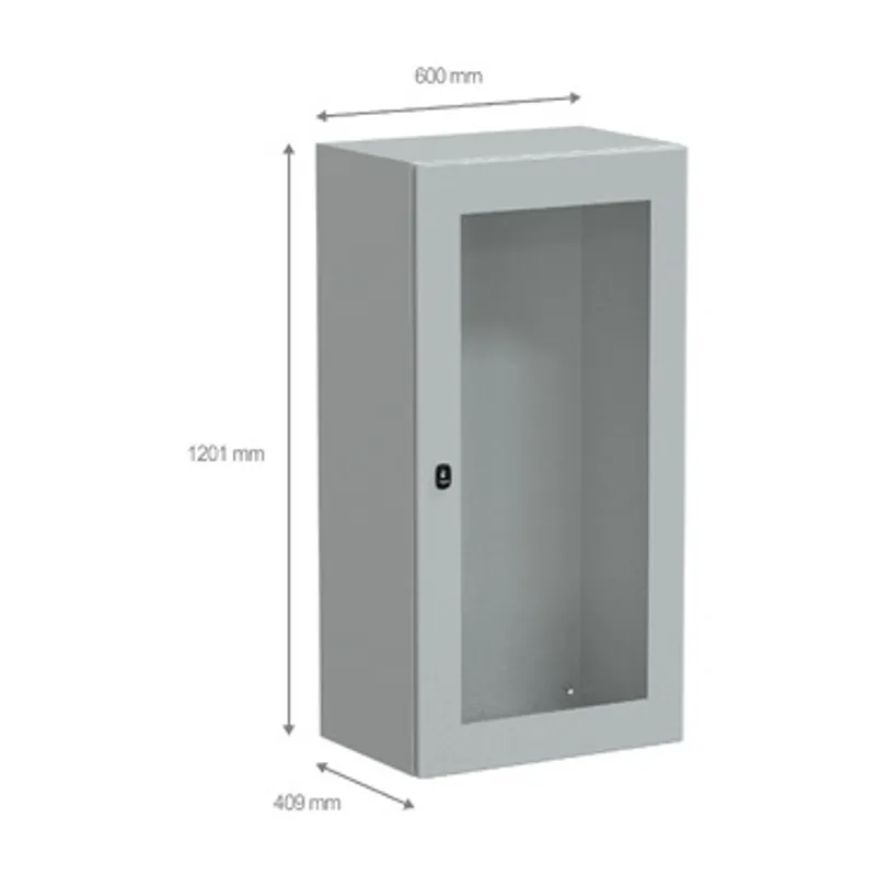 Wall mounted steel enclosure, PanelSeT S3D, transparent door, without mounting plate, 1200x600x400mm, IP66, IK08 — photo 2 of 4