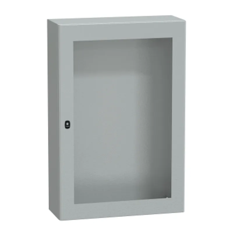 Wall mounted steel enclosure, PanelSeT S3D, transparent door, without mounting plate, 1200x800x300mm, IP66, IK08 — photo 1 of 3