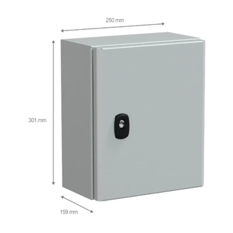 Wall mounted steel enclosure, PanelSeT S3D, plain door, with mounting plate, 300x250x150mm, IP66, IK10 — photo 2 of 4