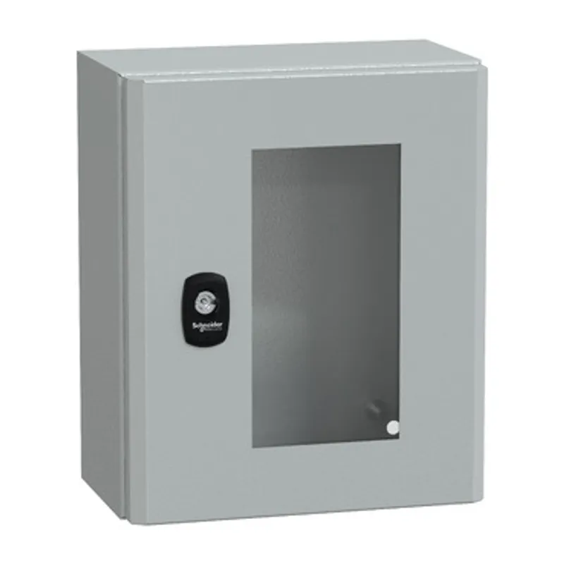 Wall mounted steel enclosure, PanelSeT S3D, transparent door, without mounting plate, 300x250x150mm, IP66, IK08 — photo 1 of 4