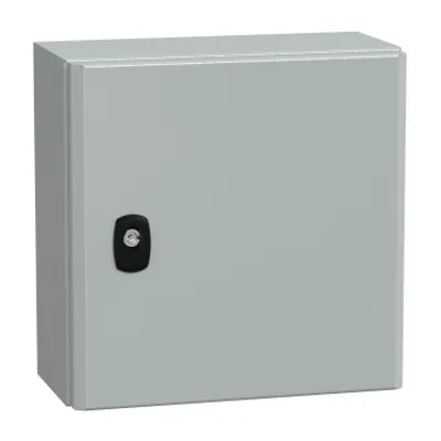 Wall mounted steel enclosure, PanelSeT S3D, plain door, without mounting plate, 300x300x150mm, IP66, IK10