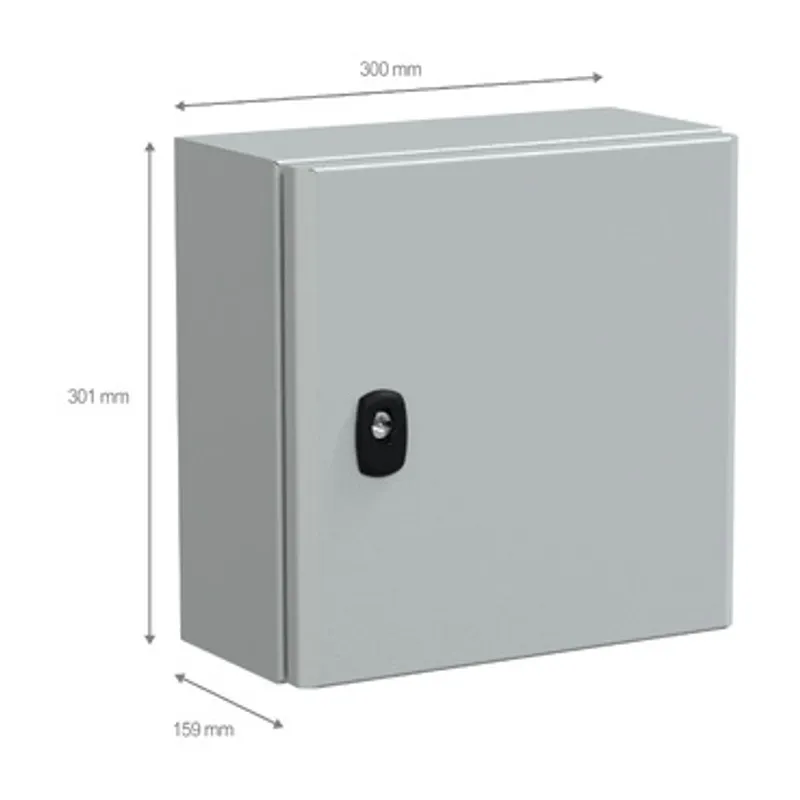 Wall mounted steel enclosure, PanelSeT S3D, plain door, with mounting plate, 300x300x150mm, IP66, IK10 — photo 2 of 4