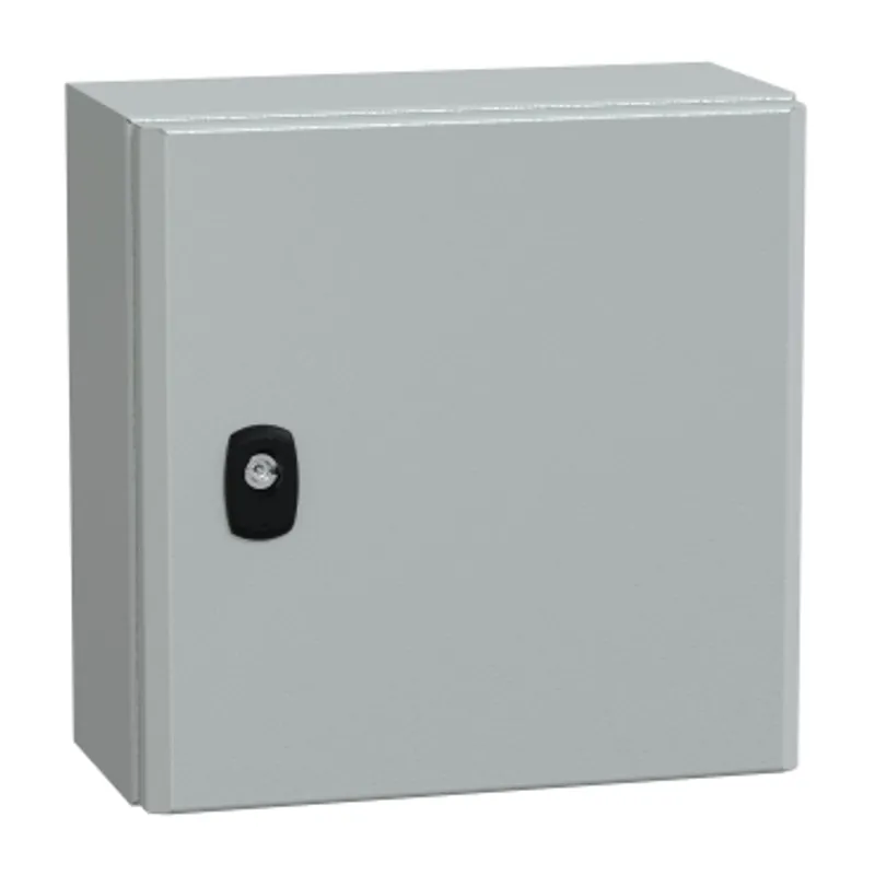 Wall mounted steel enclosure, PanelSeT S3D, plain door, with mounting plate, 300x300x150mm, IP66, IK10 — photo 1 of 4