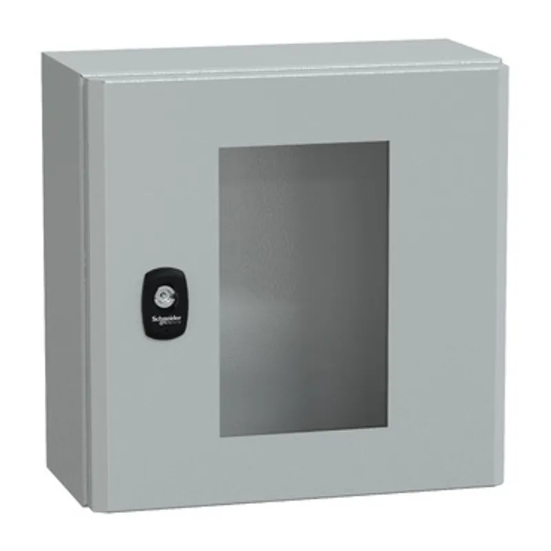 Wall mounted steel enclosure, PanelSeT S3D, transparent door, without mounting plate, 300x300x150mm, IP66, IK08 — photo 1 of 4