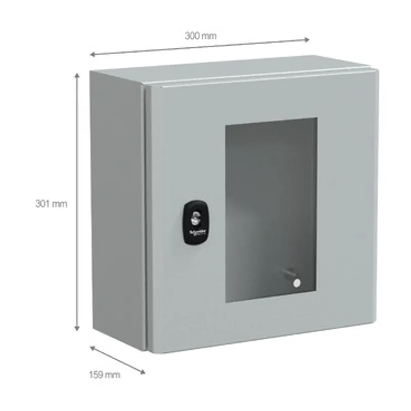 Wall mounted steel enclosure, PanelSeT S3D, transparent door, without mounting plate, 300x300x150mm, IP66, IK08 — photo 2 of 4