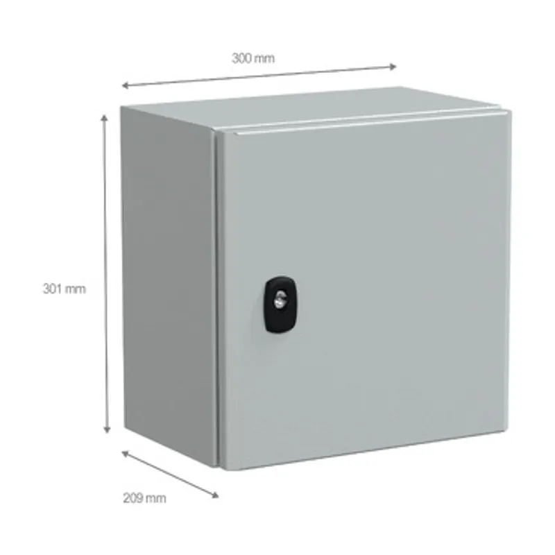 Wall mounted steel enclosure, PanelSeT S3D, plain door, without mounting plate, 300x300x200mm, IP66, IK10 — photo 2 of 4