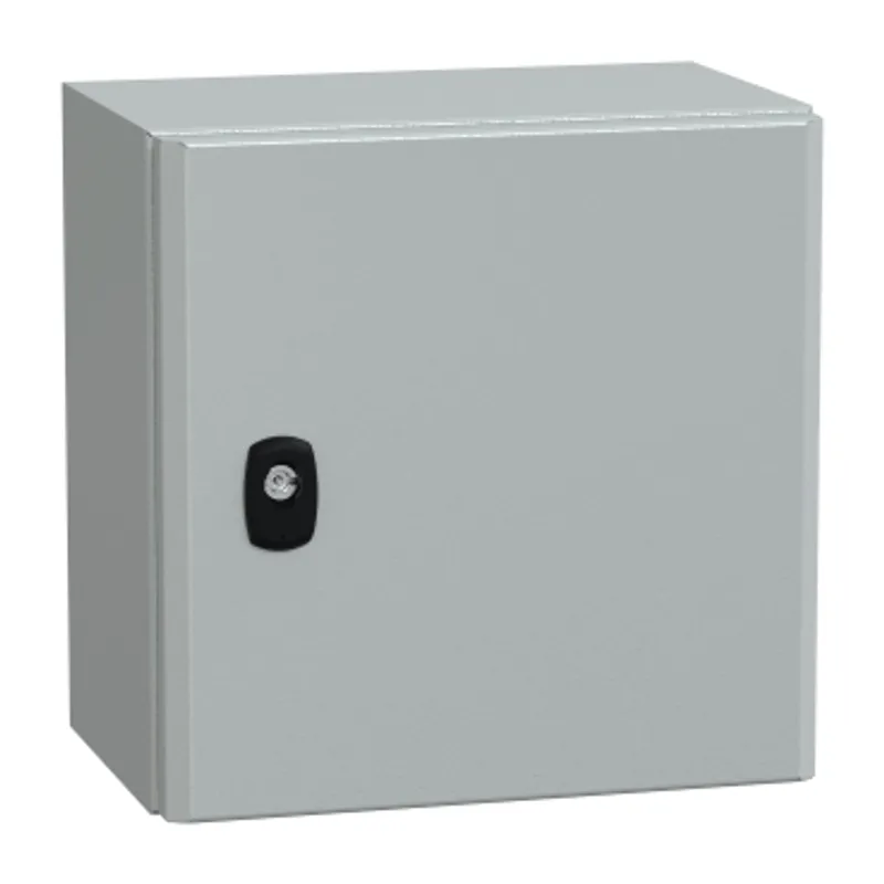 Wall mounted steel enclosure, PanelSeT S3D, plain door, with mounting plate, 300x300x200mm, IP66, IK10 — photo 1 of 4