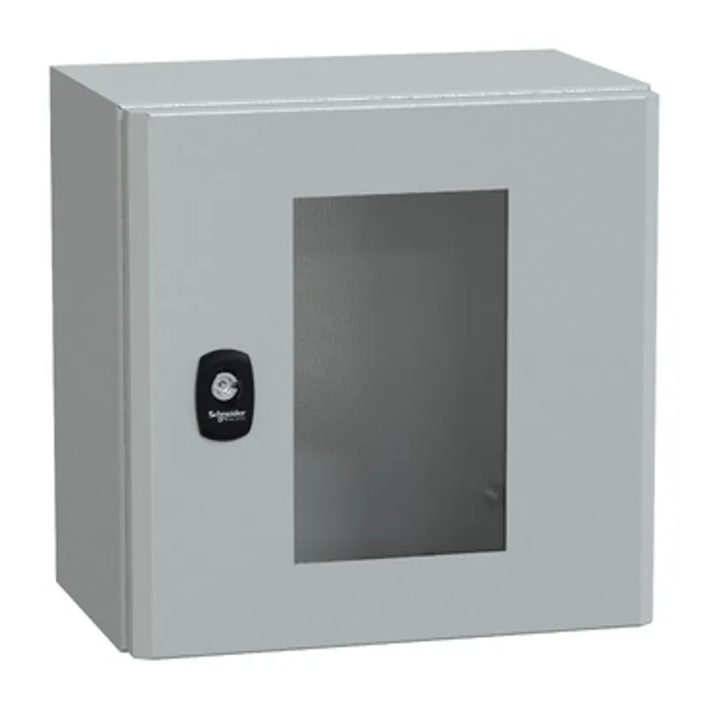 Wall mounted steel enclosure, PanelSeT S3D, transparent door, without mounting plate, 300x300x200mm, IP66, IK08 — photo 1 of 4