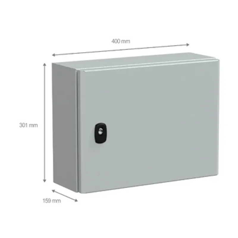 Wall mounted steel enclosure, PanelSeT S3D, plain door, with mounting plate, 300x400x150mm, IP66, IK10 — photo 2 of 4