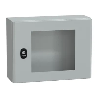 Wall mounted steel enclosure, PanelSeT S3D, transparent door, without mounting plate, 300x400x150mm, IP66, IK08