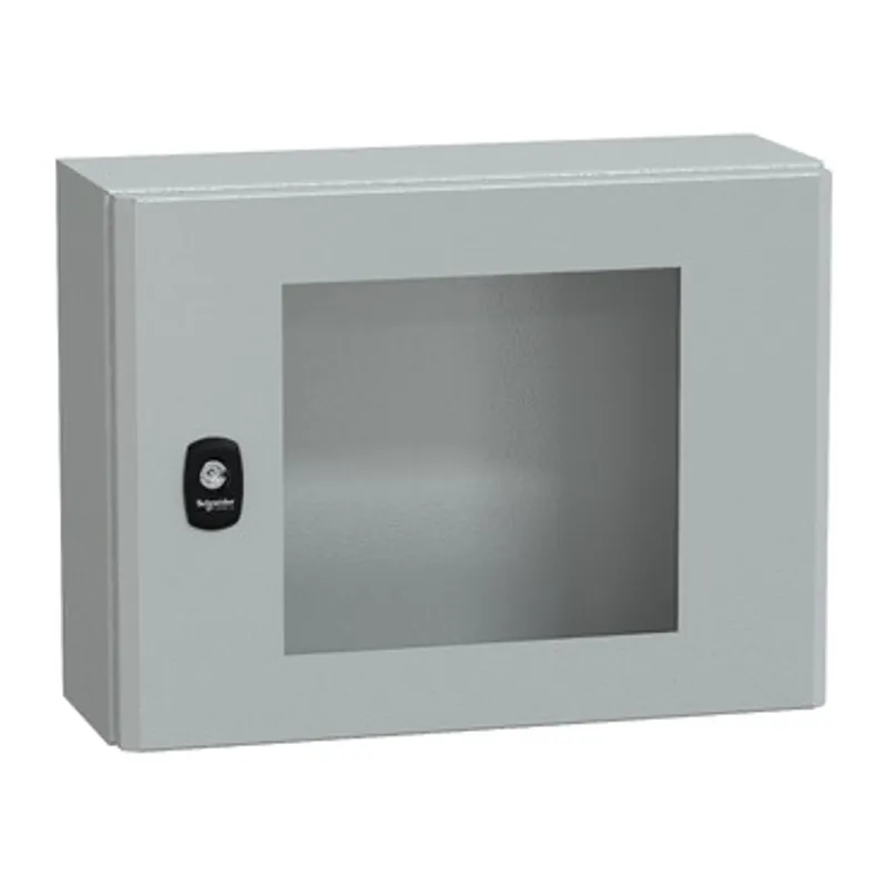 Wall mounted steel enclosure, PanelSeT S3D, transparent door, without mounting plate, 300x400x150mm, IP66, IK08 — photo 1 of 4